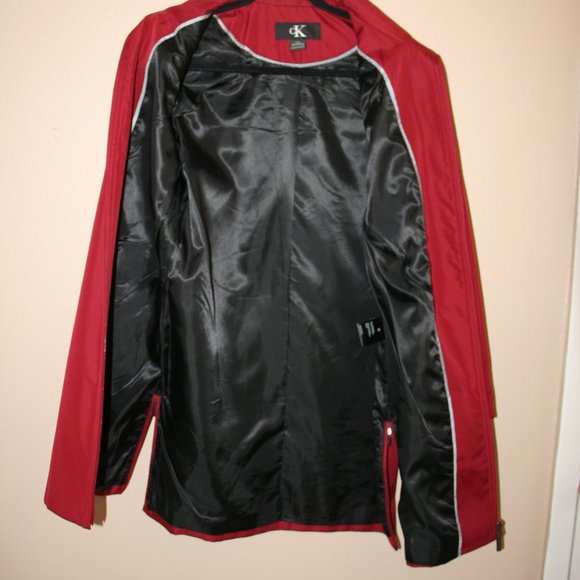 Clavin Klein Red Trench Coat Rain Coat - Picture 4 of 6